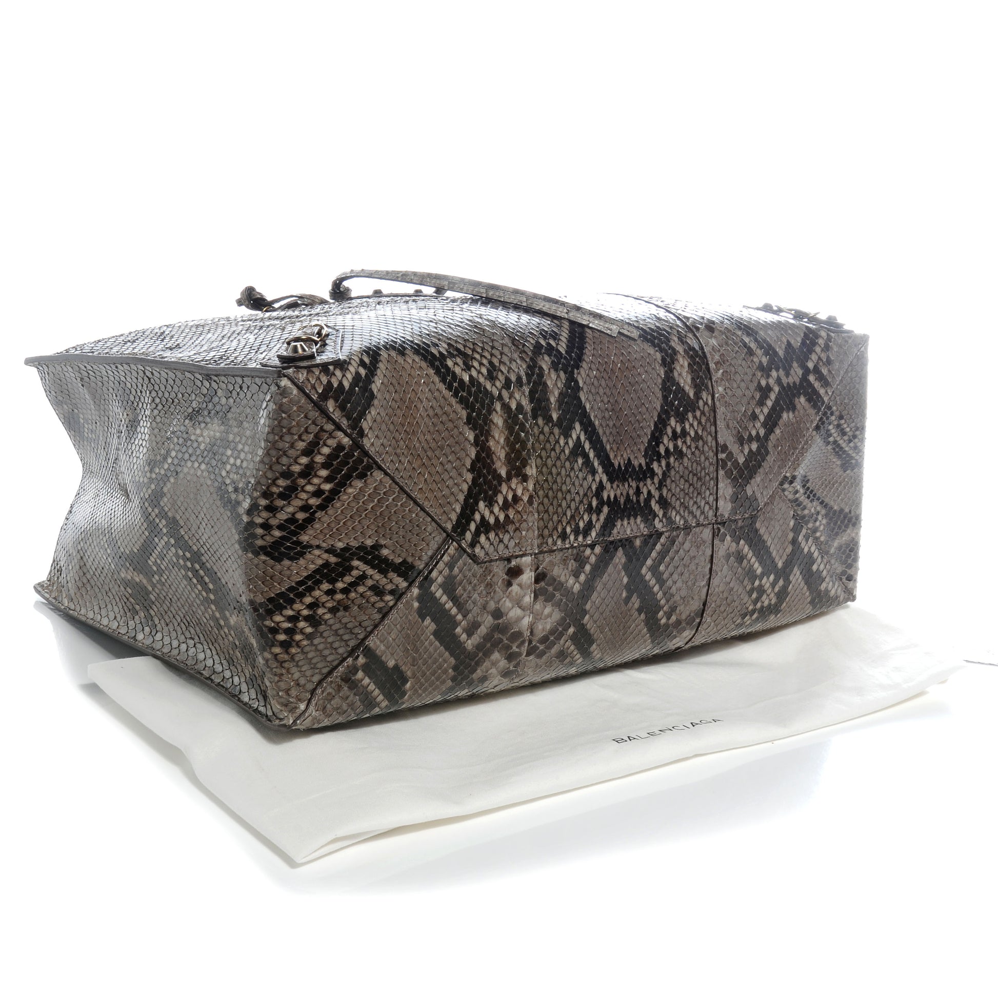 Balenciaga Python Papier A4 Tote Ciment 4 of 7