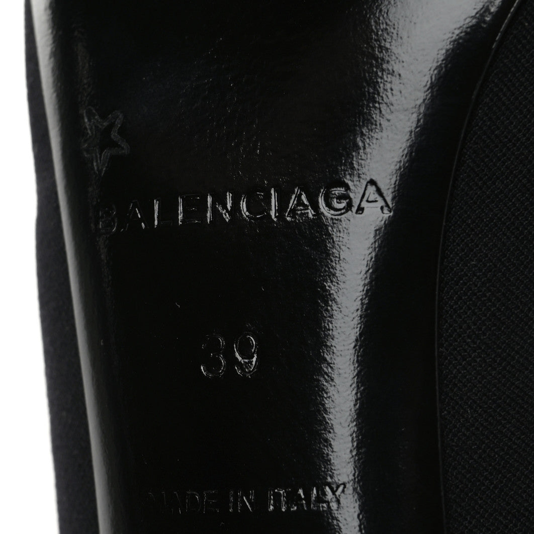 Jersey Crepe Extreme Pointed Toe Knife Booties 39 Black