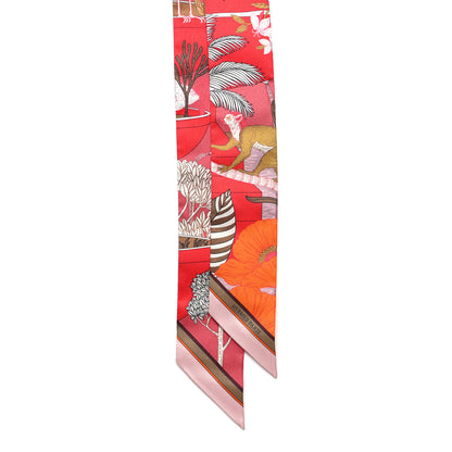 Hermes Silk Precious Paradise Twilly Rouge Bronze Orange 2 of 4