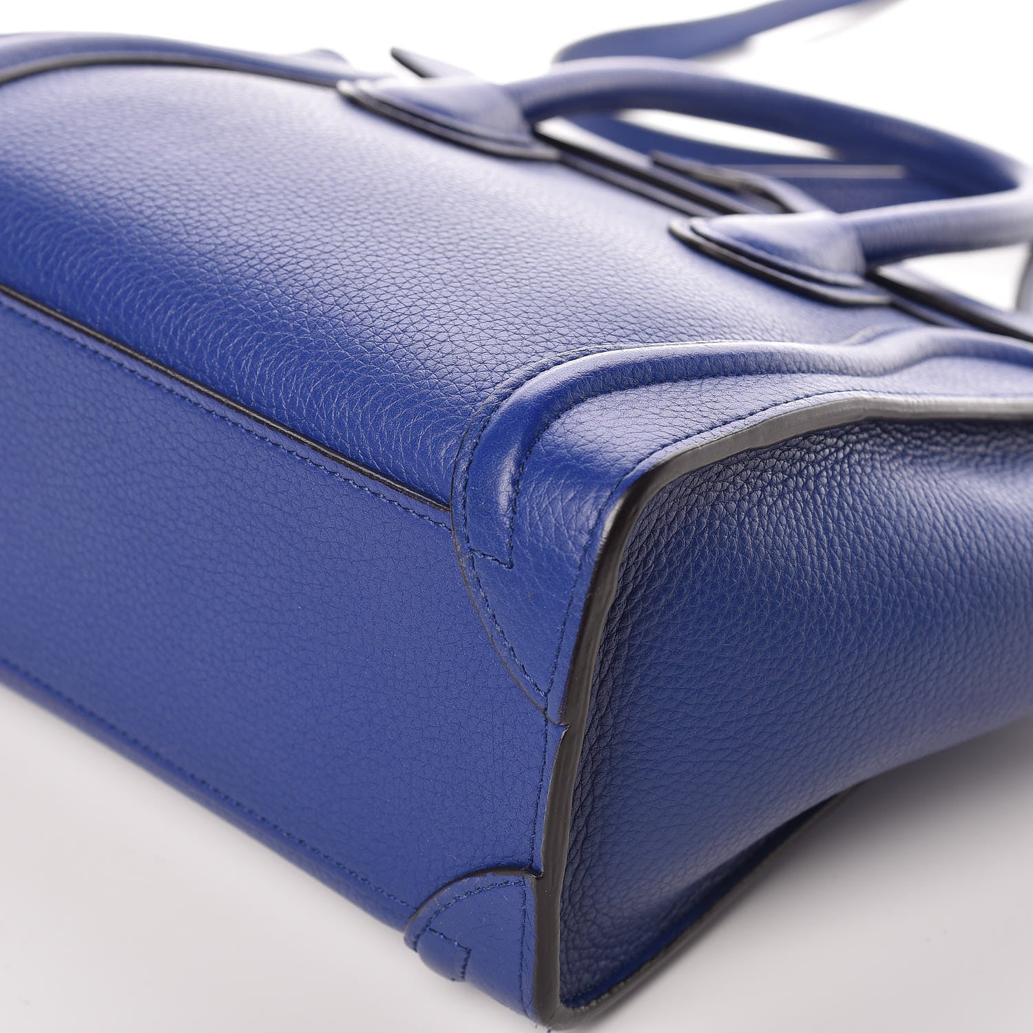 Celine Drummed Calfskin Nano Luggage Indigo 13 of 14