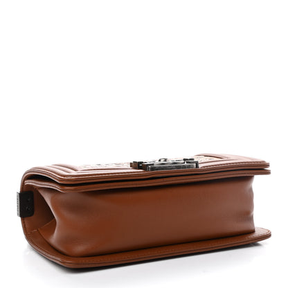 Chanel Calfskin Embossed Small Cordoba Boy Flap Brown 4 of 9