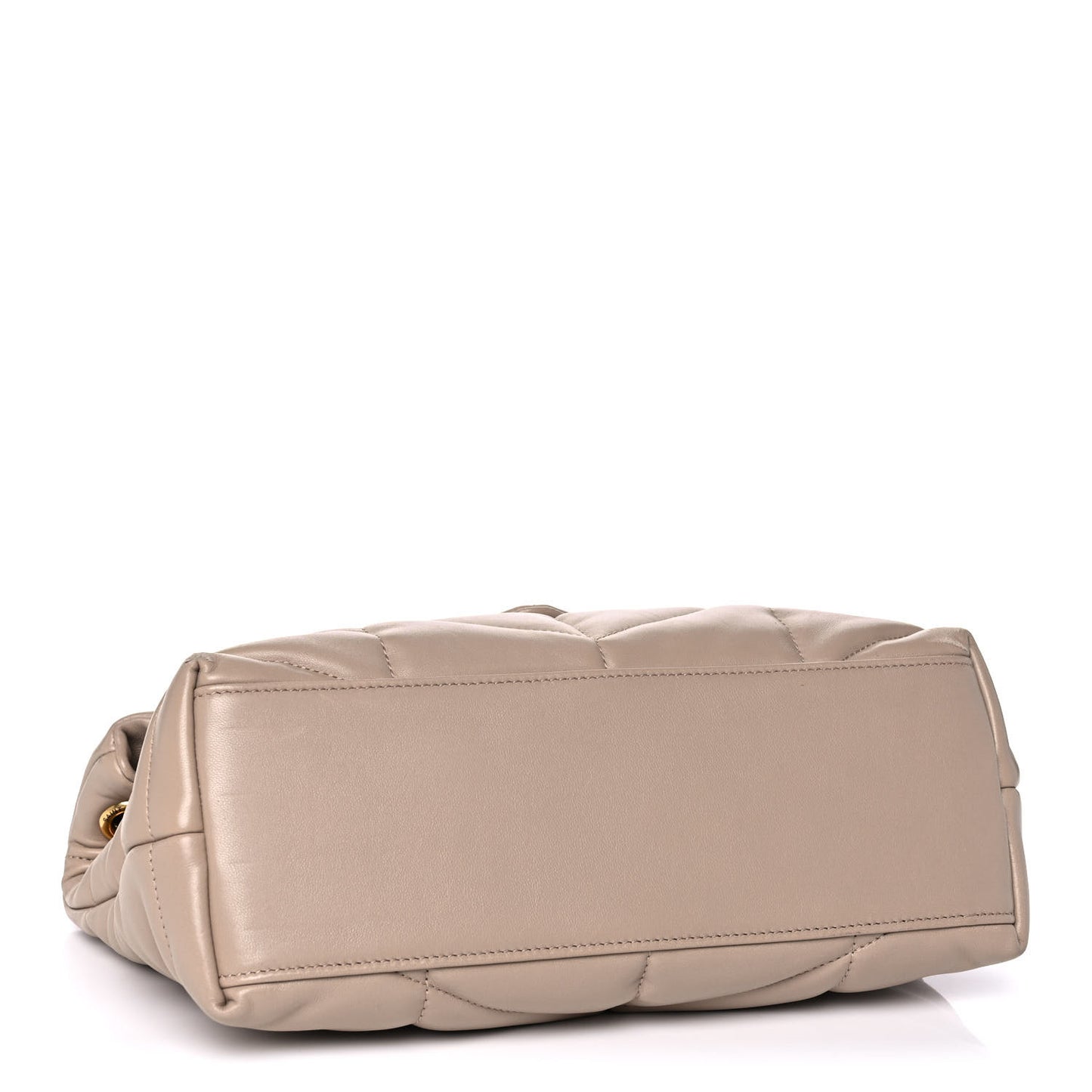 Lambskin Quilted Small Loulou Puffer Monogram Chain Satchel Dark Beige
