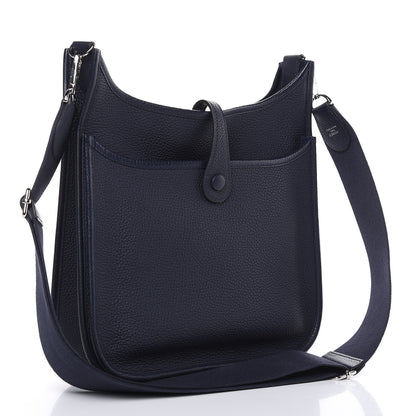 Hermes Taurillon Clemence Evelyne III PM Bleu Nuit 3 of 11