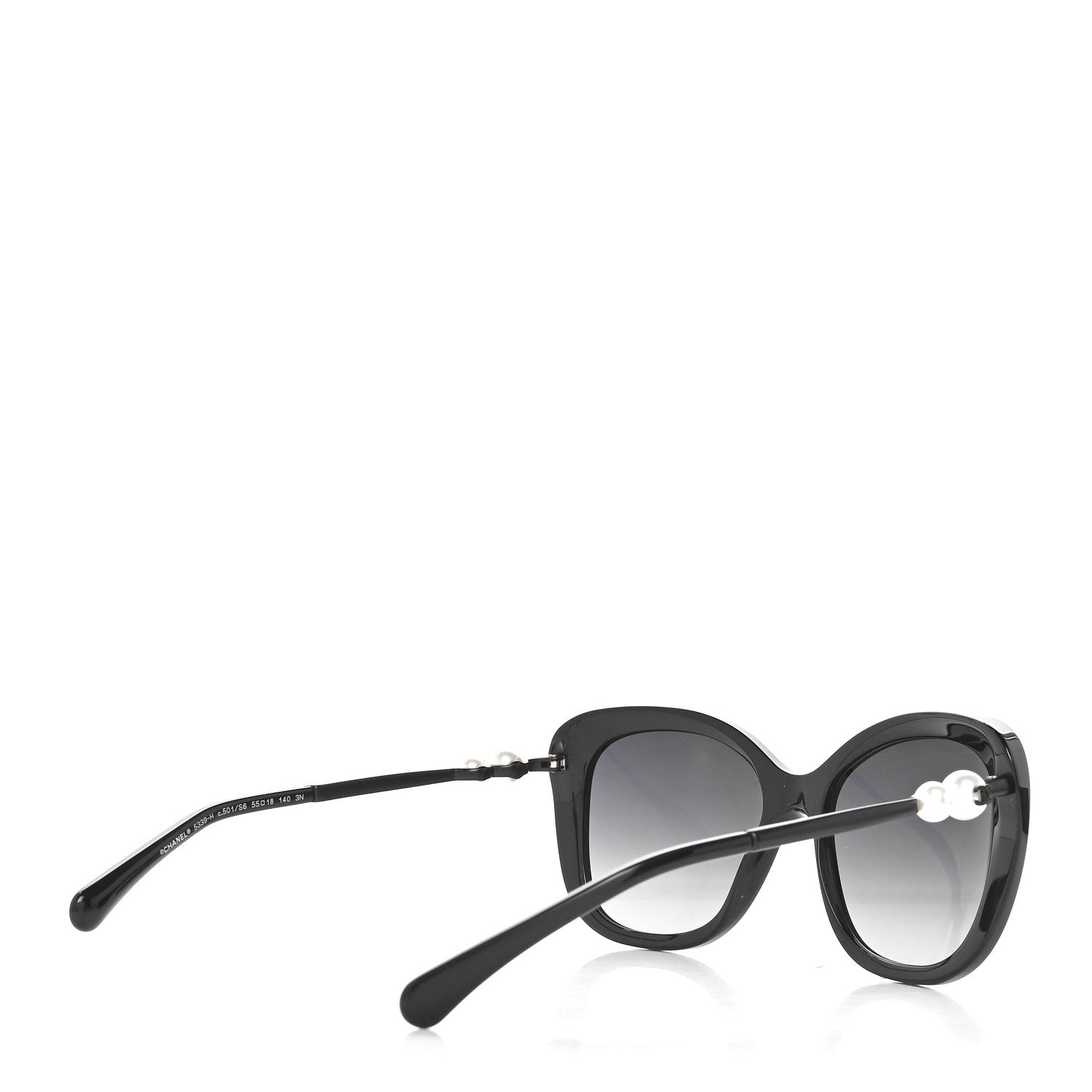 Chanel Acetate Butterfly Winter Pearl Sunglasses 5339-H Black 4 of 7