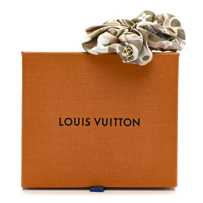 Louis Vuitton Silk Monogram Marbles Scrunchy Set Pink Khaki Beige 5 of 5