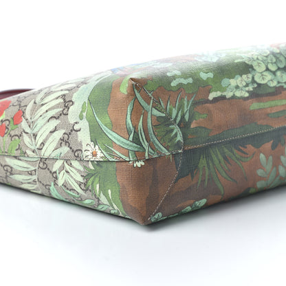 Gucci GG Supreme Monogram Tian Medium Shopping Tote Beige Multicolor Red 6 of 10