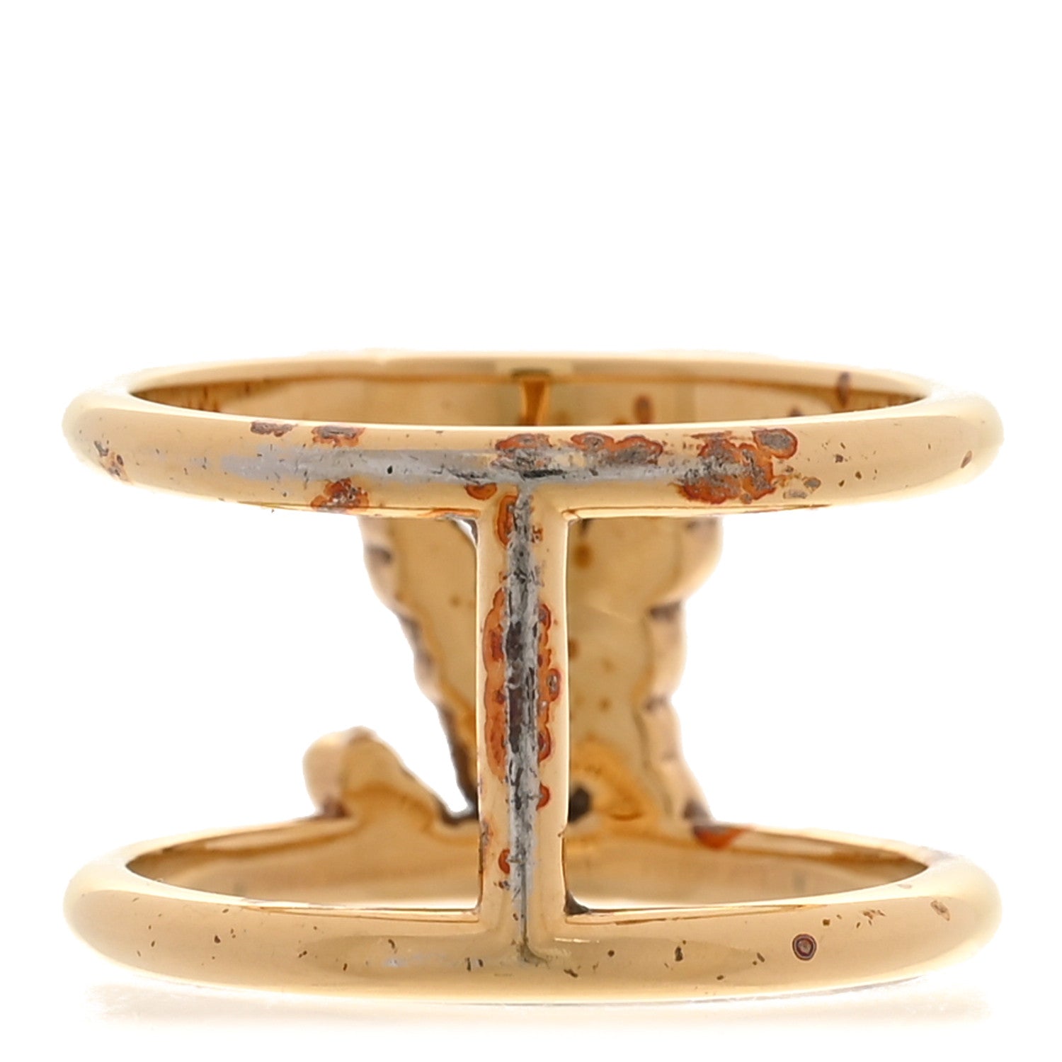 Louis Vuitton Metal Crystal Iconic Tresor Ring L Gold 3 of 6