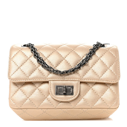 Chanel Metallic Sheepskin Quilted 2.55 Reissue Mini Flap Beige 1 of 11