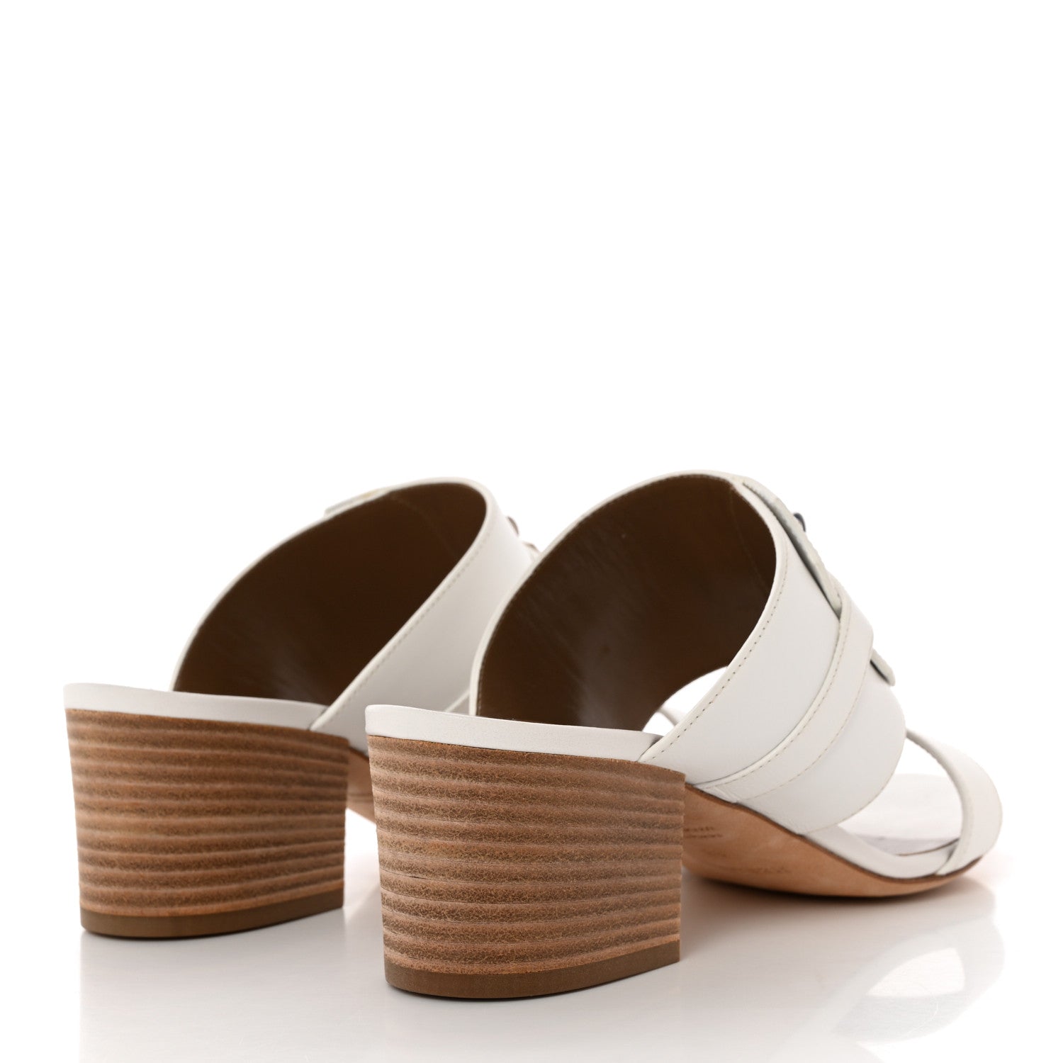 Hermes Calfskin Ovation Buckle Sandals 38 White 4 of 12