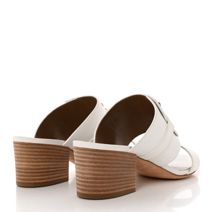 Hermes Calfskin Ovation Buckle Sandals 38 White 4 of 12