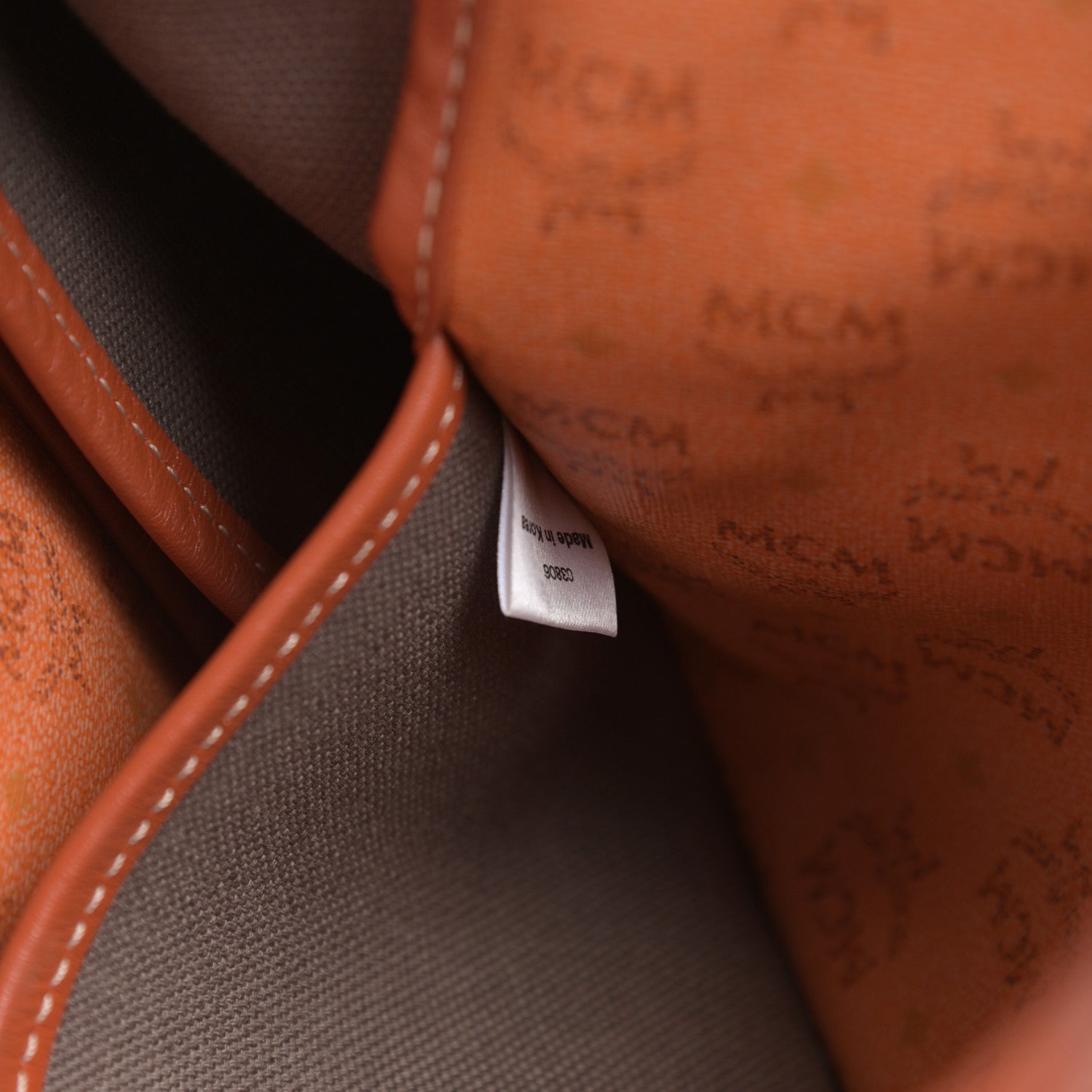 MCM Coated Canvas Shopper Tote Orange 7 of 14