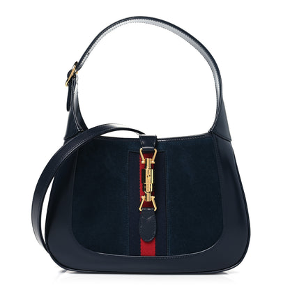 Gucci Suede Boarded Dyana Lux Calfskin Suede Small Jackie 1961 Hobo Navy 1 of 10