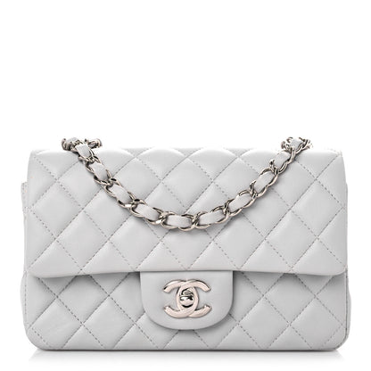 Chanel Lambskin Quilted Mini Rectangular Flap Grey 1 of 9