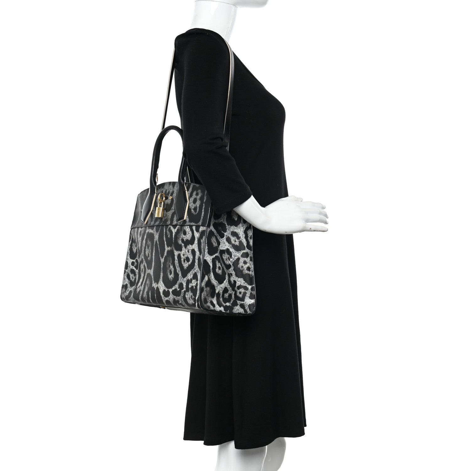 Louis Vuitton Canvas Calfskin Wild Animal Print City Steamer MM Black 2 of 13