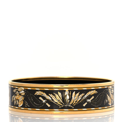 Hermes Enamel Printed Brazil Wide Bracelet 65 Black 3 of 5