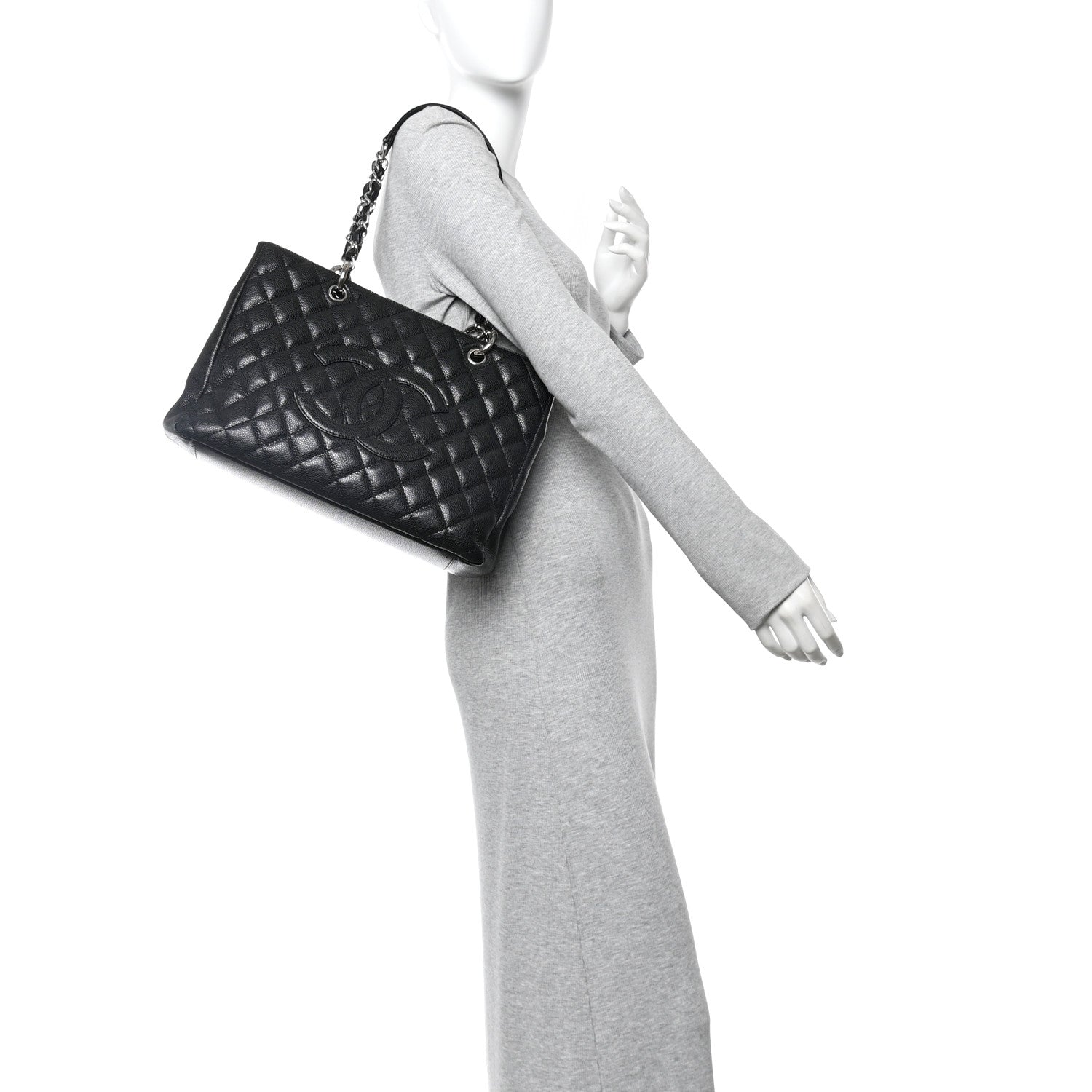 Chanel Caviar Quilted Grand Shopping Tote GST Black 2 of 11