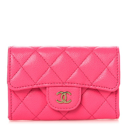 Chanel Caviar Quilted Flap Card Holder Wallet Fuchsia 1 of 9