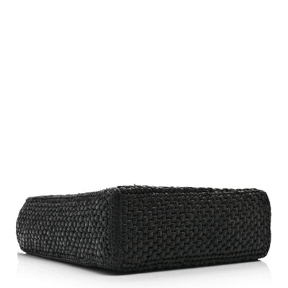 Loewe Raffia Calfskin Standard A5 Tote Bag Black White 4 of 9