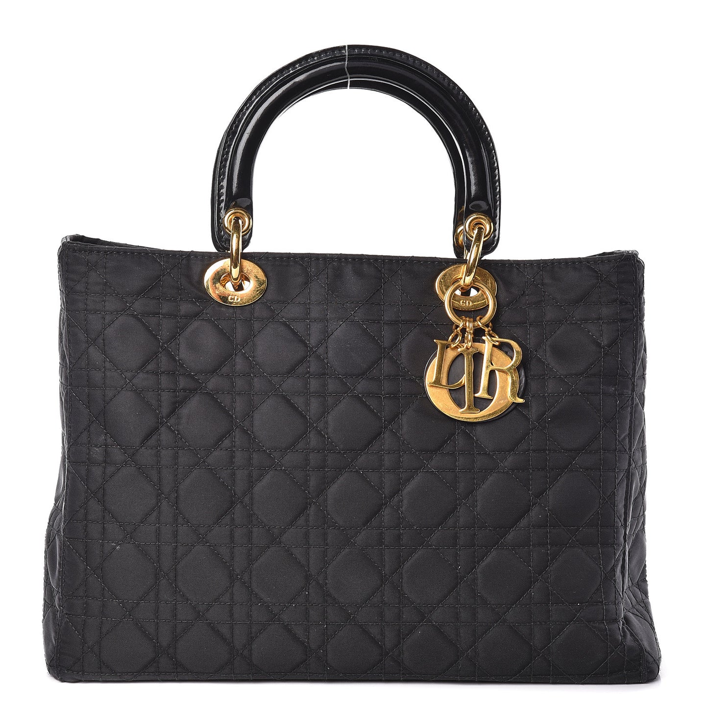 Nylon Cannage Large Lady Dior Black
