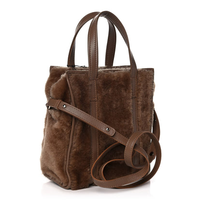 Balenciaga Shearling XS Bazar Shopper Tote Beige 2 of 9