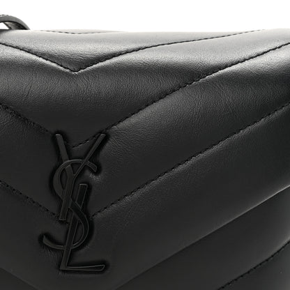 Saint Laurent Calfskin Y Quilted Monogram Monochrome Toy Loulou Crossbody Bag Black 9 of 12