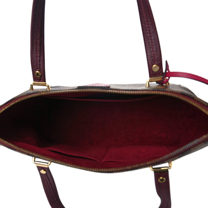 Louis Vuitton Damier Ebene Cuir Taurillon Hyde Park Fuchsia 5 of 7