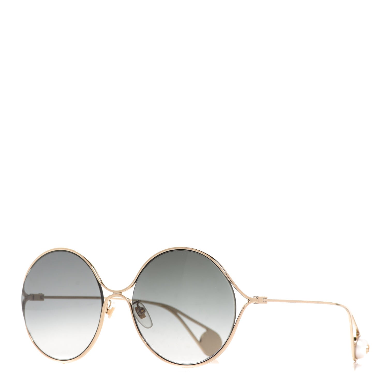 Gucci Round Pearl Tip Sunglasses GG0253SA Gold 1 of 6