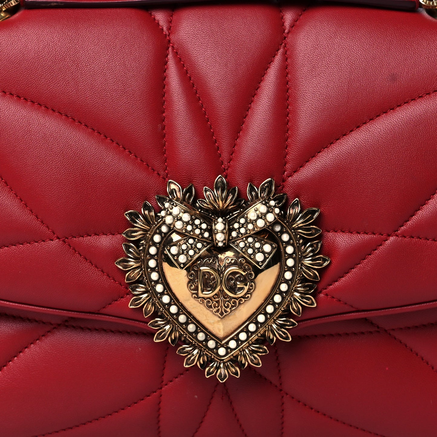 Nappa Quilted Large Devotion Bag Red