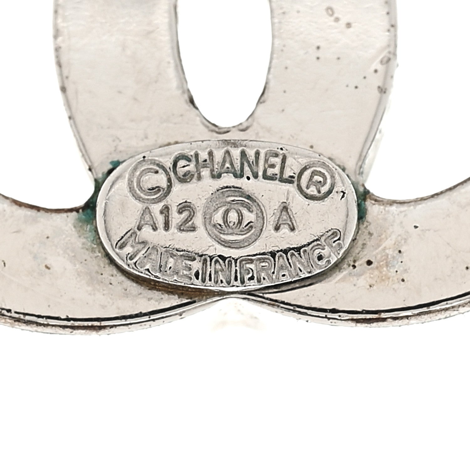 Chanel Crystal Mini Timeless CC Earrings Silver 3 of 7