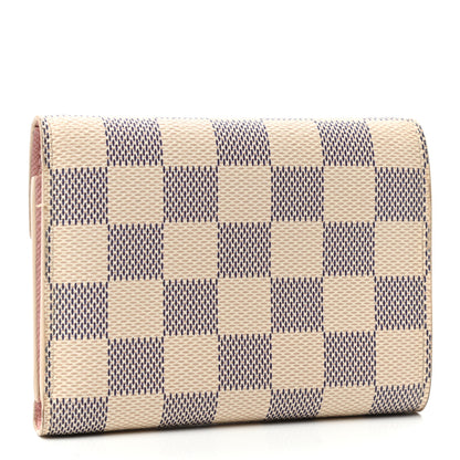 Louis Vuitton Damier Azur Victorine Wallet Rose Ballerine 3 of 7