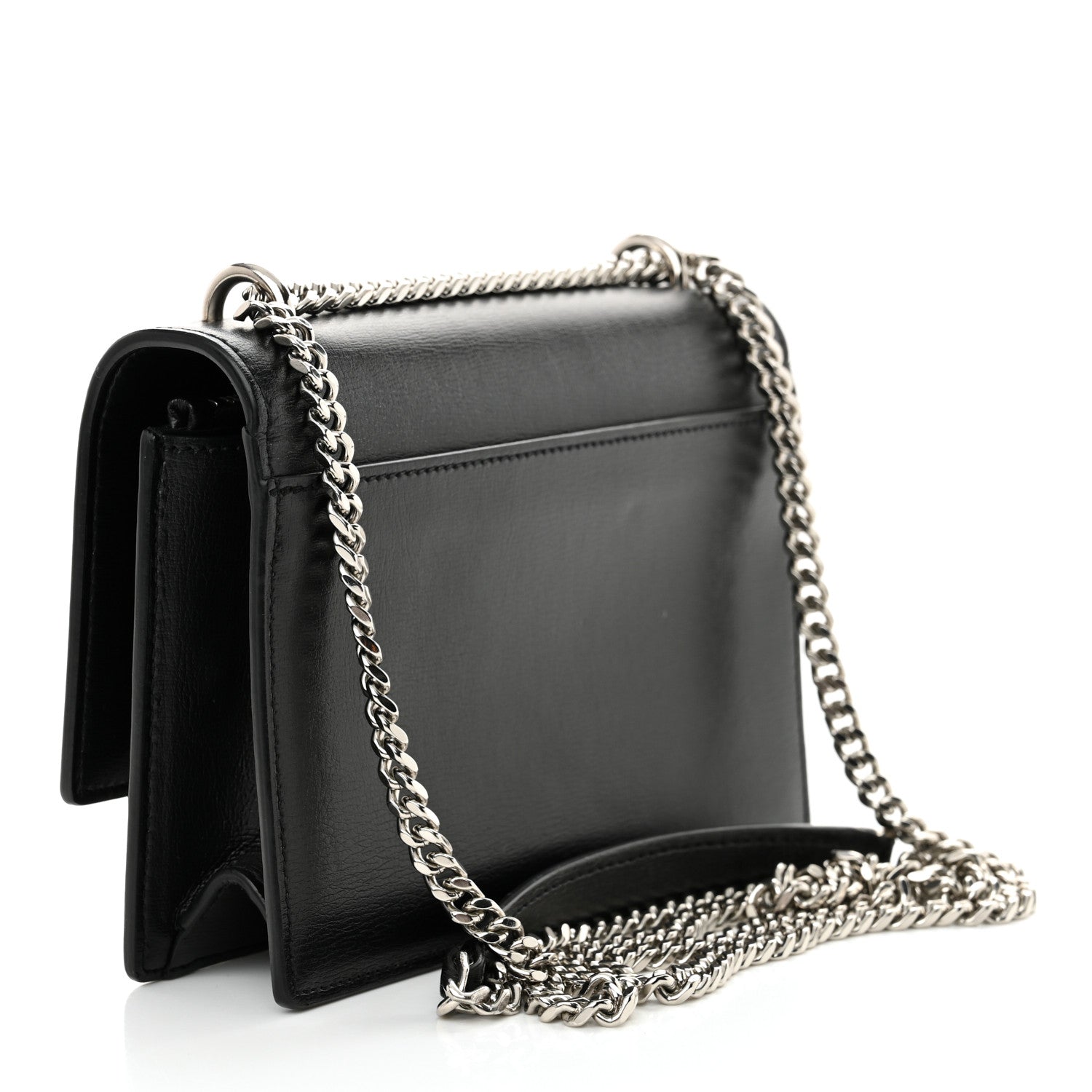 Saint Laurent Calfskin Monogram Sunset Chain Wallet Black 3 of 12