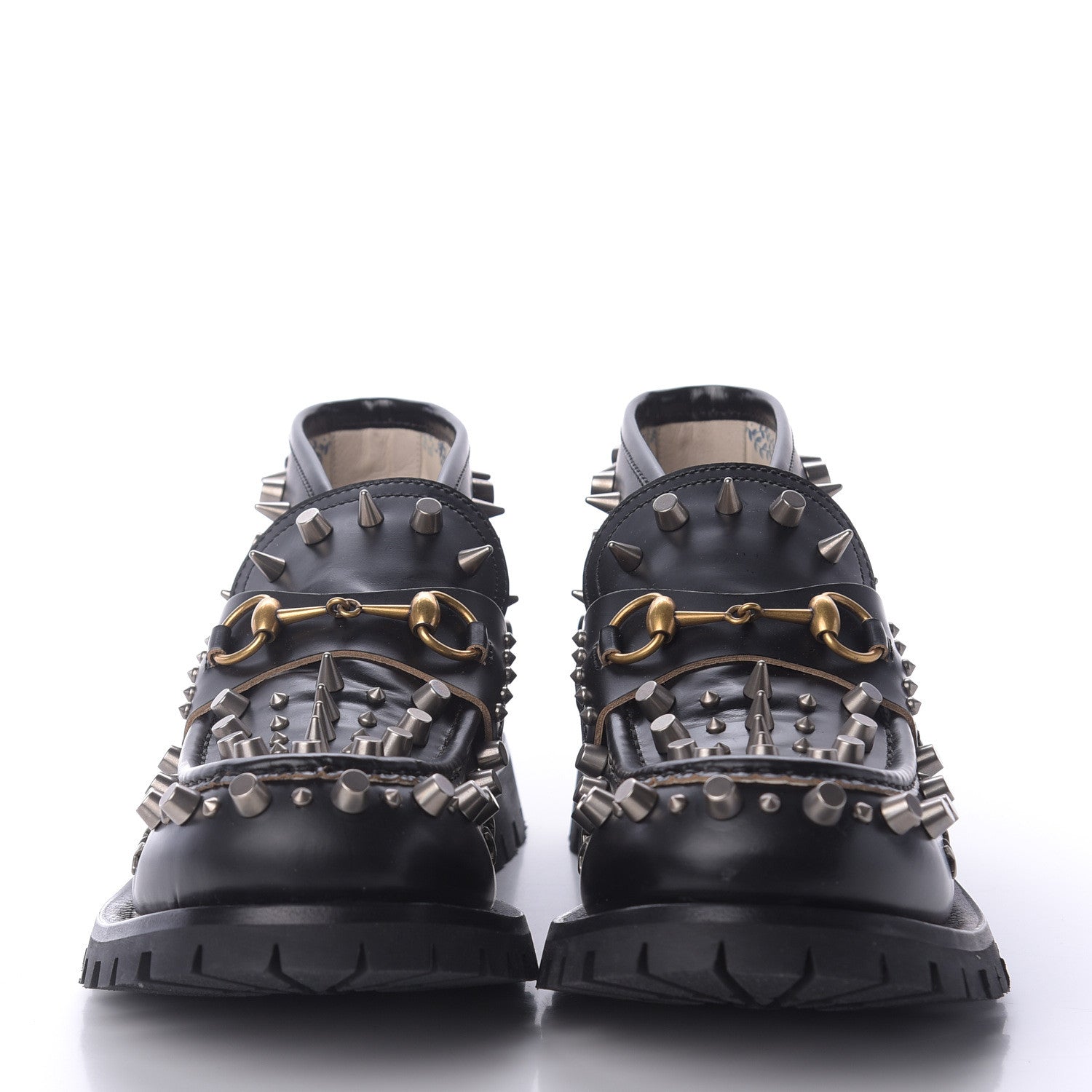 Gucci Cordovan Lux Studded Mens Harald Horsebit Ankle Boots 10 Black 2 of 10