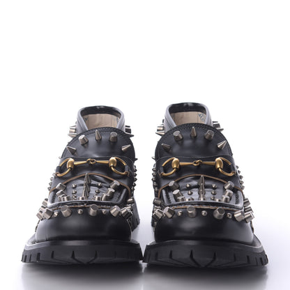 Gucci Cordovan Lux Studded Mens Harald Horsebit Ankle Boots 10 Black 2 of 10