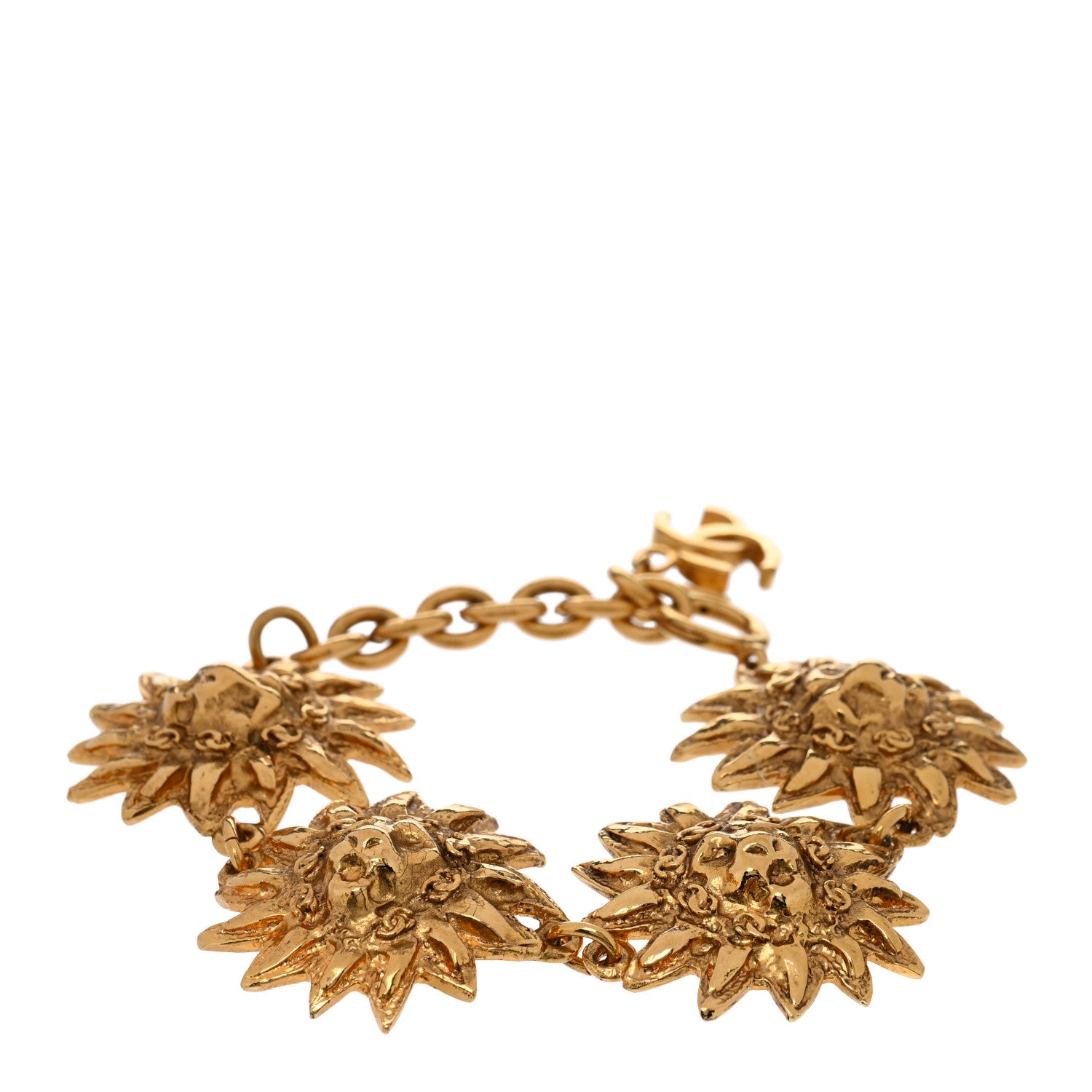 Chanel Leo Lion Sun Medallion Bracelet Gold 1 of 4