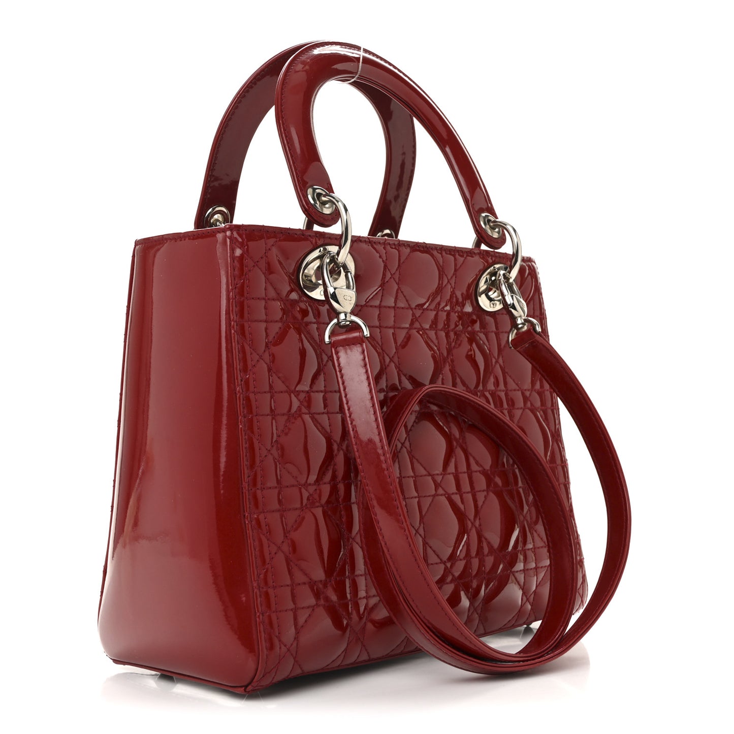 Patent Cannage Medium Lady Dior Red