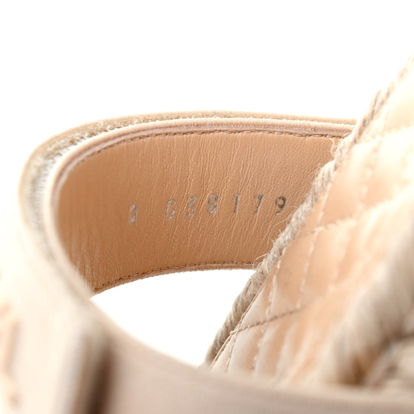 Grosgrain Lambskin Elastic Flat Mules 39 Beige