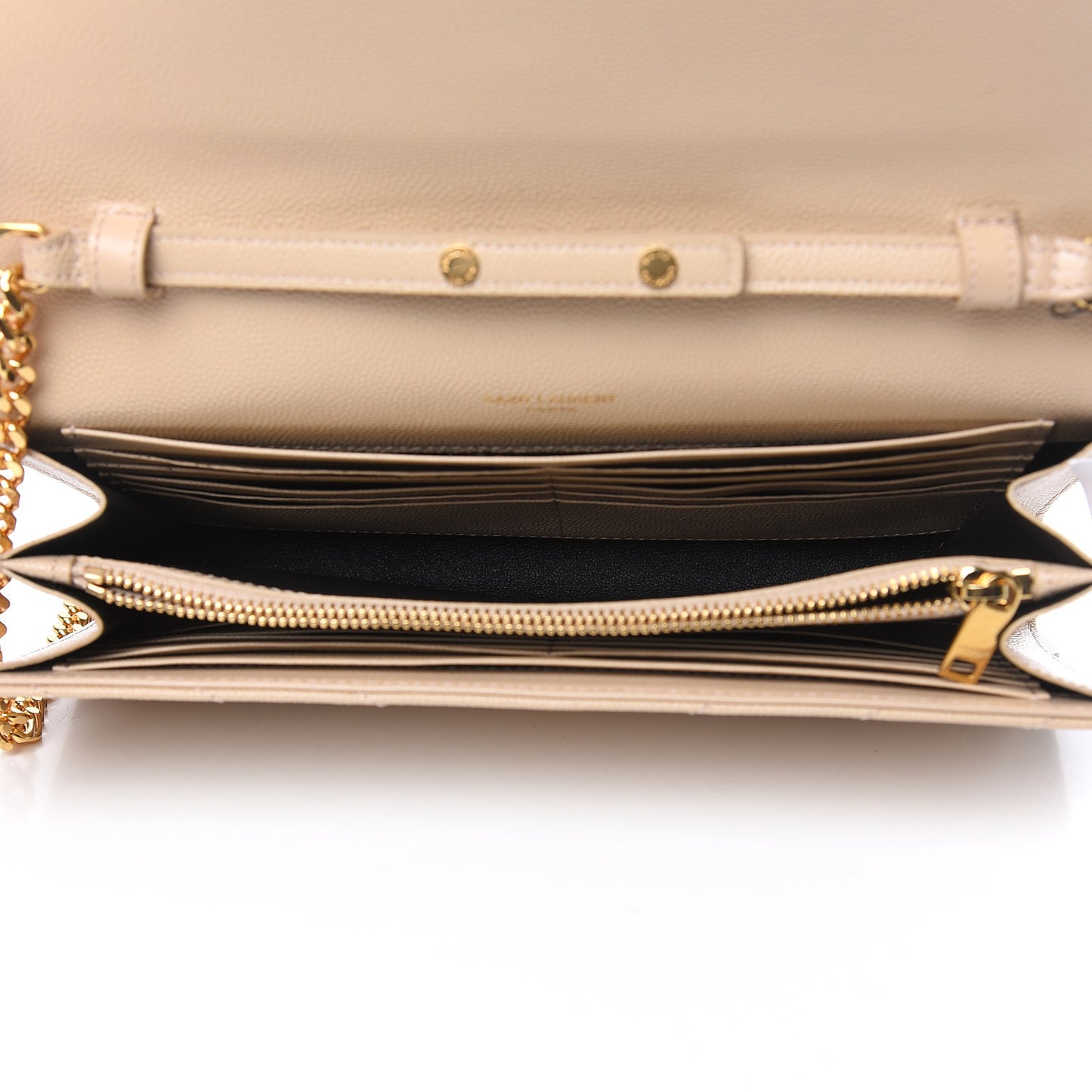 Grain De Poudre Matelasse Chevron Monogram Chain Wallet Nude Powder