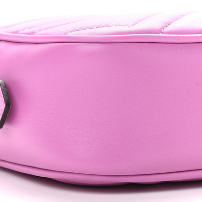 Gucci Calfskin Matelasse Mini GG Marmont Chain Shoulder Bag Candy Mousse 9 of 11