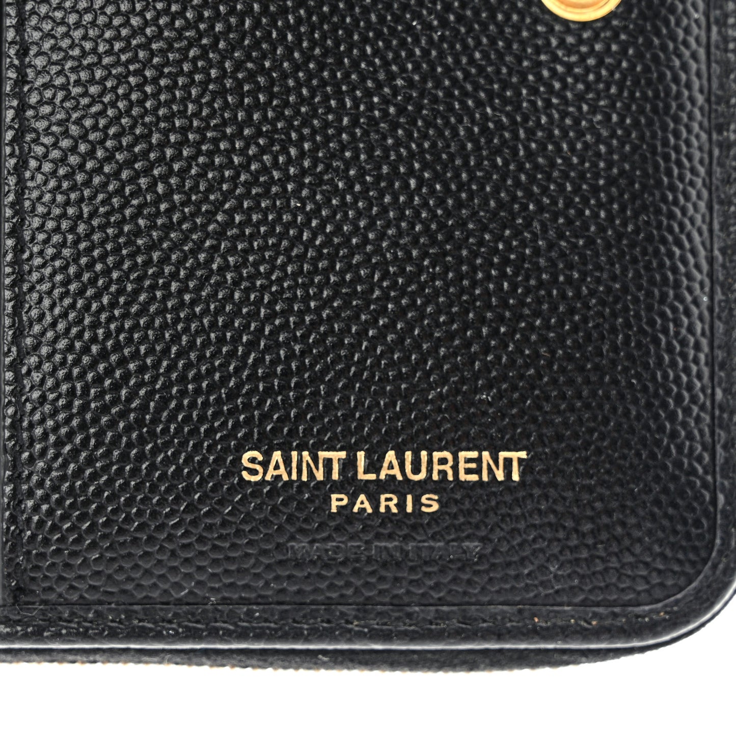 Grain De Poudre Matelasse Chevron Monogram Compact Zip Around Wallet Black