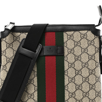 Gucci GG Supreme Monogram Web Messenger Bag Black 7 of 10