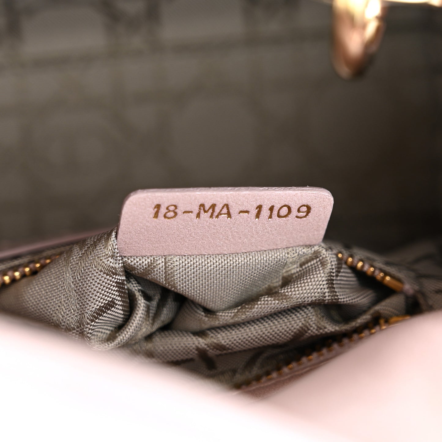 Metallic Lambskin Cannage Mini Lady Dior Lotus