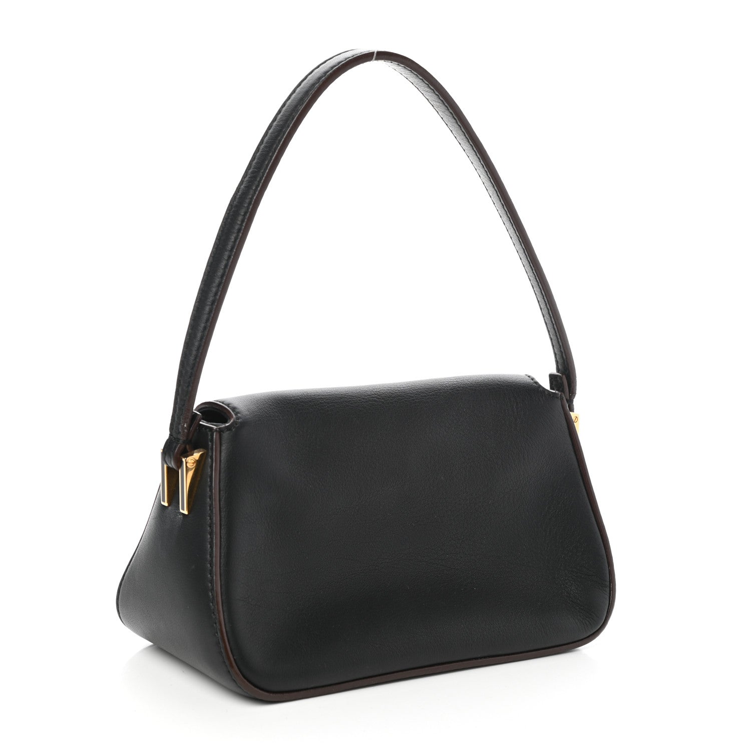Fendi Vitello Flamingo Enamel Mini Mama Baguette Black 3 of 9