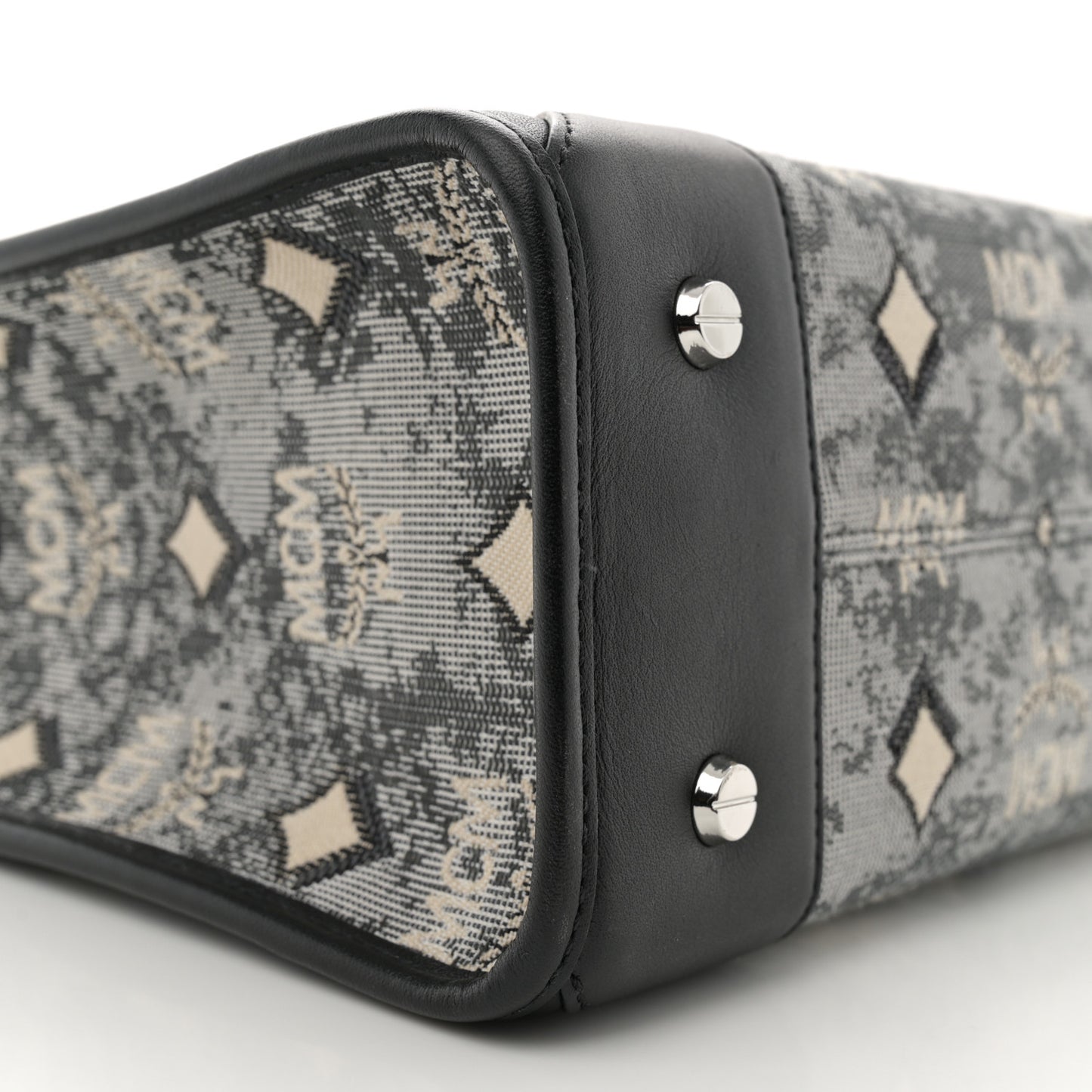 Vintage Jacquard Monogram Small Munchen Tote Grey