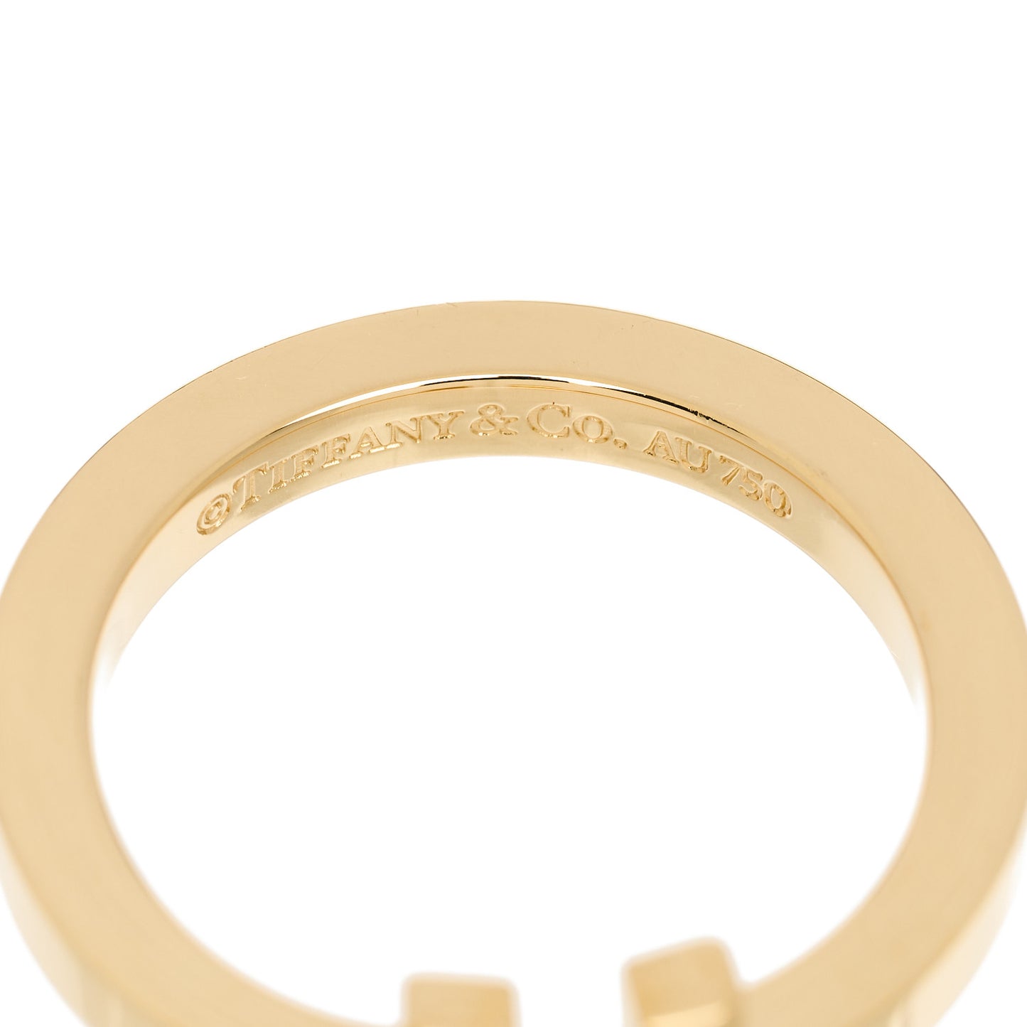 18K Yellow Gold T Square Ring 56 7.5