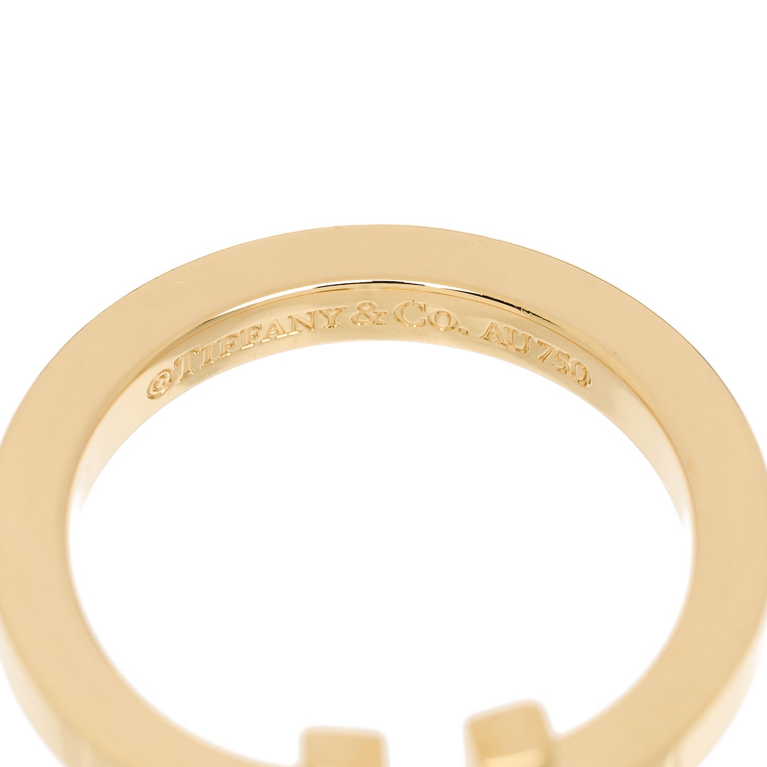 Tiffany 18K Yellow Gold T Square Ring 56 7.5 4 of 4
