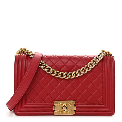 Chanel Lambskin Quilted Medium Boy Flap Red 1 of 9