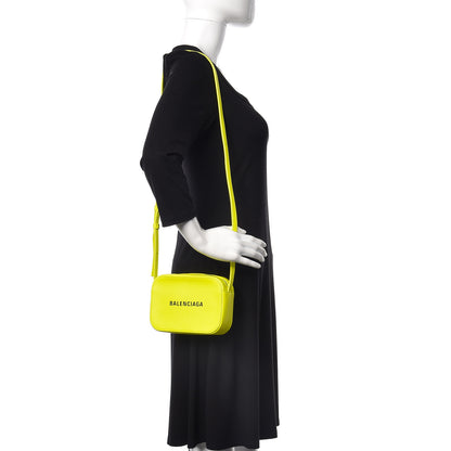 Balenciaga Calfskin Logo XS Everyday Camera Bag Acid Green Black 2 of 9