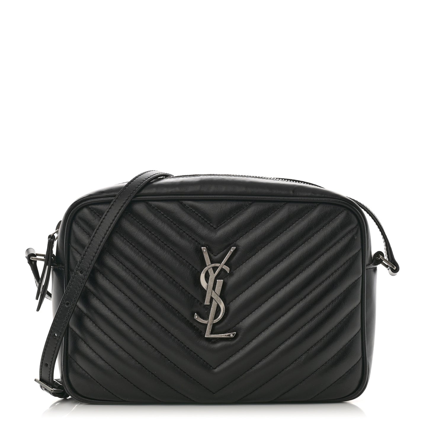 Calfskin Matelasse Monogram Lou Camera Bag Black