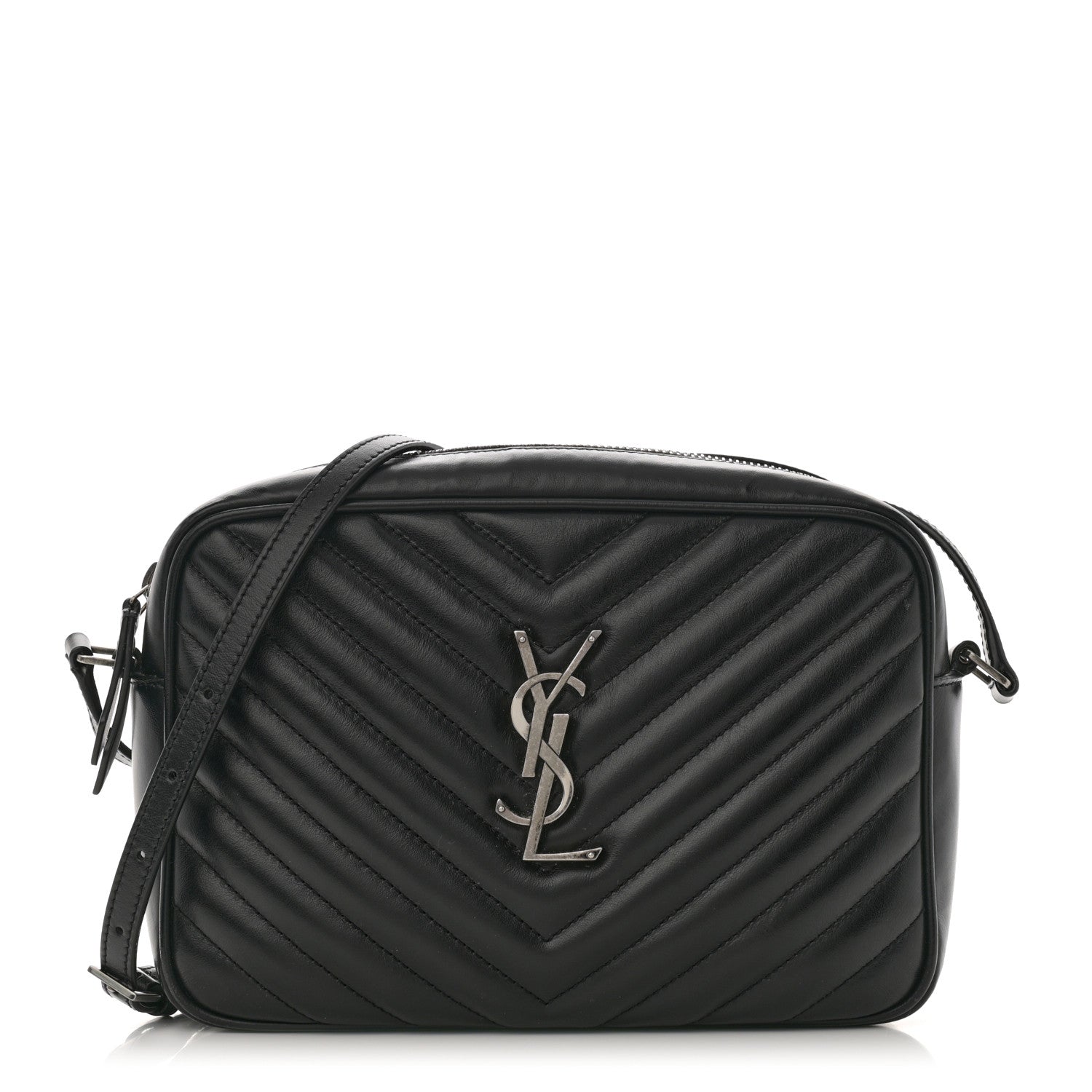 Saint Laurent Calfskin Matelasse Monogram Lou Camera Bag Black 1 of 17