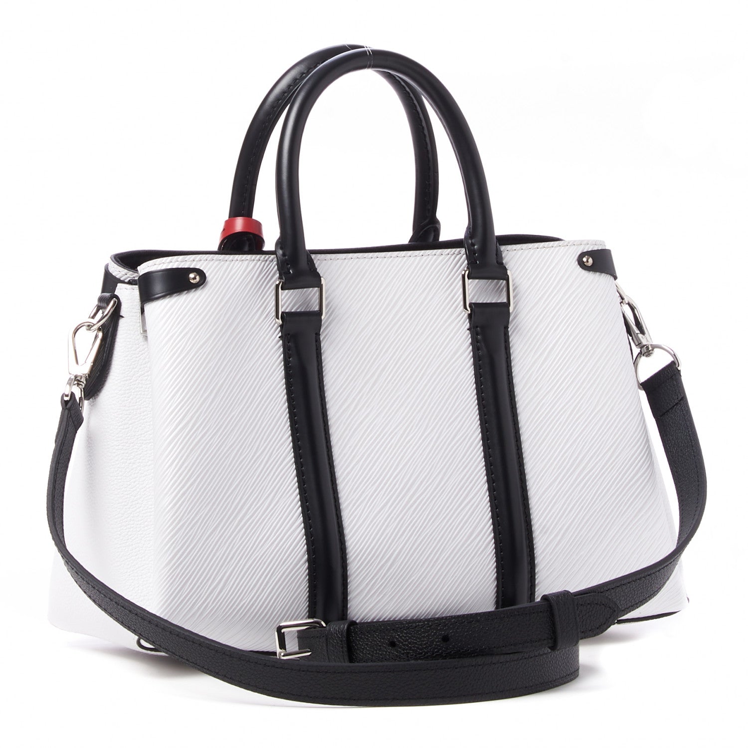 Louis Vuitton Epi Soufflot BB Optic White Black Scarlet 920895